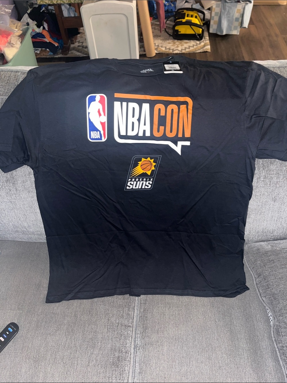 NBA Phoenix Suns NBA Con Black Orange White T-Shirt